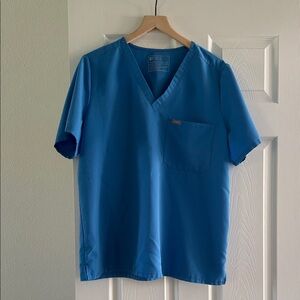 Figs Women’s Classic Blue V-Neck Scrub Shirt